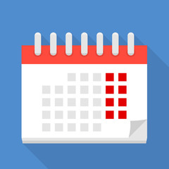 Big calendar icon, flat style