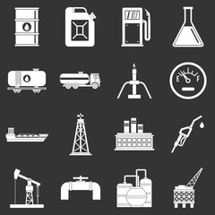Nature items icons set grey vector