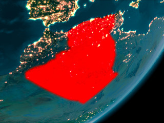 Algeria from space at night