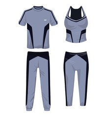 Sport wear for mens and womens vector illustration graphic design