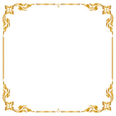 Decorative frame and border, Square frame, Golden frame, Thai pattern, Vector illustration