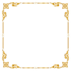 Decorative frame and border, Square frame, Golden frame, Thai pattern, Vector illustration