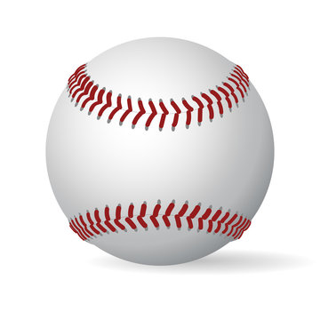 Leather baseball ball. vector