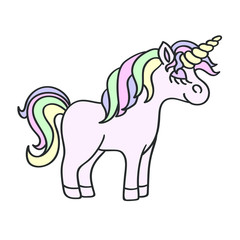 Hand drawing unicorn  sketchisolated on the white