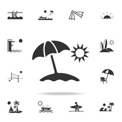 Sun Umbrella Icon. Detailed set of beach holidays icons. Premium quality graphic design. One of the collection icons for websites, web design, mobile app