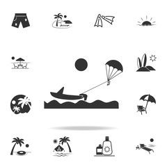 Parakiting icon. Detailed set of beach holidays icons. Premium quality graphic design. One of the collection icons for websites, web design, mobile app