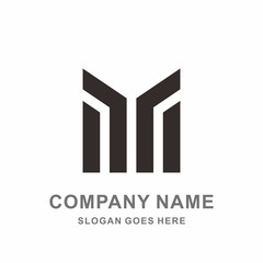 Monogram Letter M Geometric Square Architecture Interior Construction Business Company Stock Vector Logo Design Template