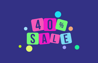40 Percent SALE Discount Price Offer Sign 