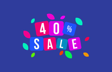 40 Percent SALE Discount Price Offer Sign 