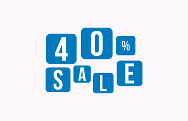 40 Percent SALE Discount Price Offer Sign 