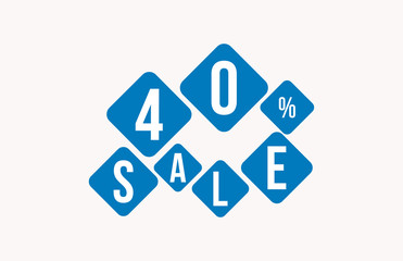 40 Percent SALE Discount Price Offer Sign 