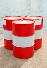 Obraz premium Three barrels of fuel