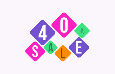 40 Percent SALE Discount Price Offer Sign 