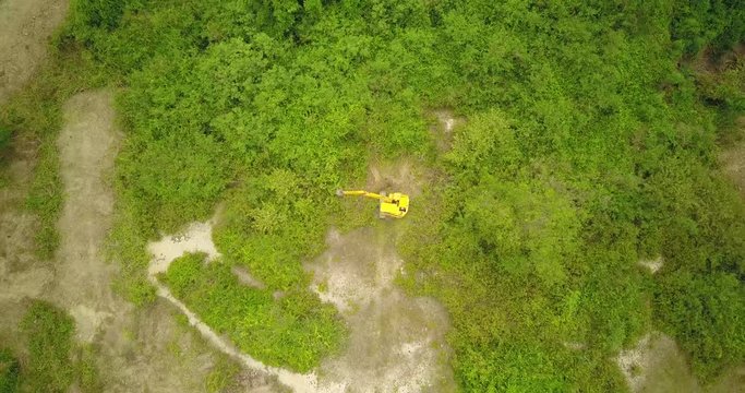 Drone view excavator working diger 2