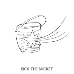 Hand drawn kick the bucket