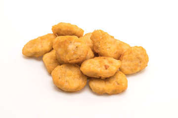 Chicken nuggets on white background