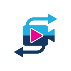 Transfer Video Logo Icon Design