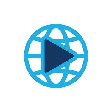 Globe Video Logo Icon Design