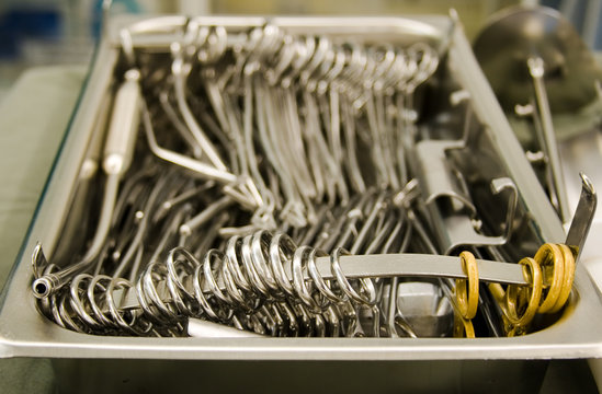 surgical instruments in operation room
