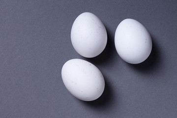 Three chicken eggs