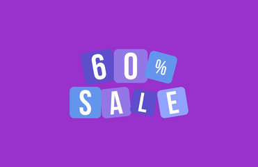 60 Percent SALE Discount Price Offer Sign 