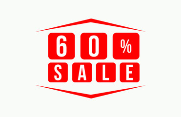 60 Percent SALE Discount Price Offer Sign 