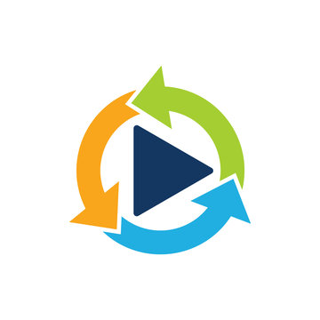 Recycle Video Logo Icon Design