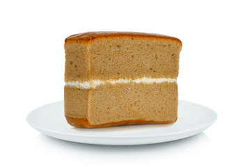 Chiffon Coffee in white plate on white background