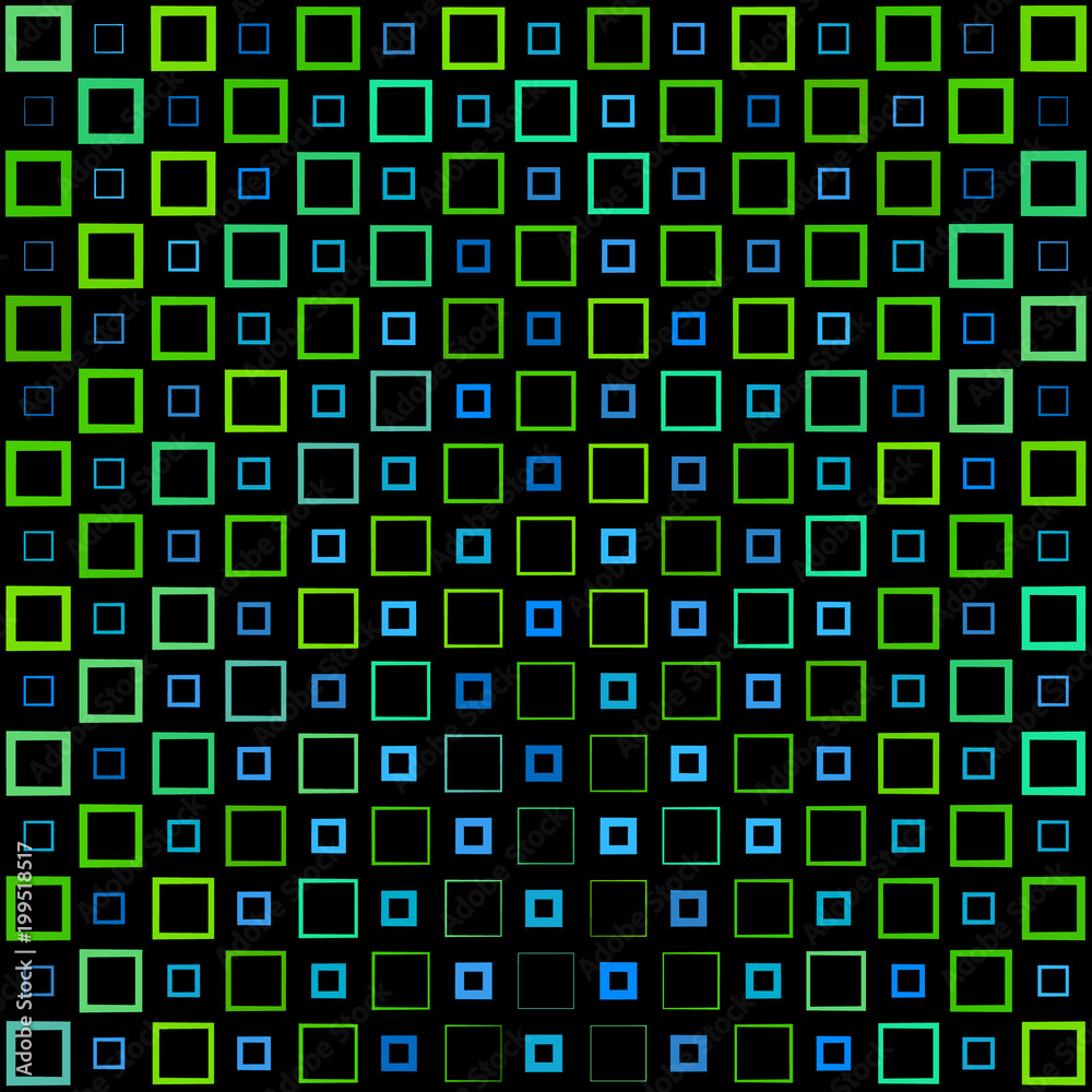 Poster abstract background with colorful squares and wavy thickness gradient