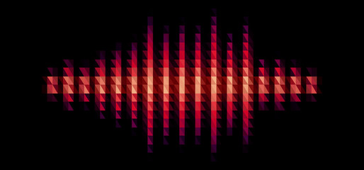 Audio or music shiny sound waveform with triangular filter