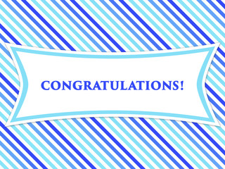 Congratulations card in blue tones