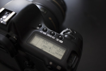 Camera close up black in office 