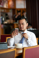 Businessman with smartphone