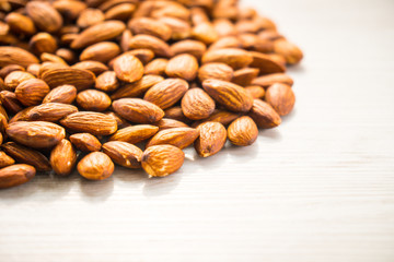 Almonds nut with copy space