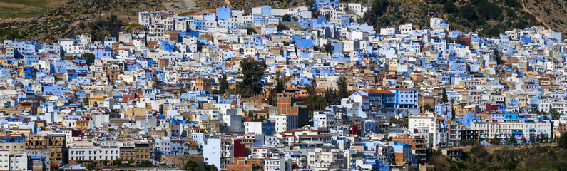 Fototapeta na wymiar Panorama of blue city Chefchaouen