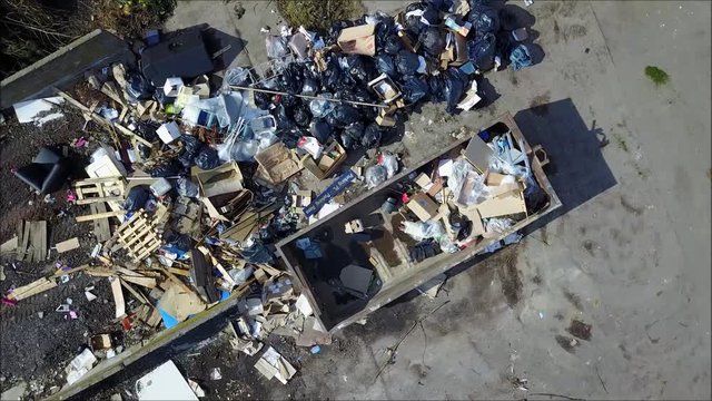 Household waste on the edge of a road