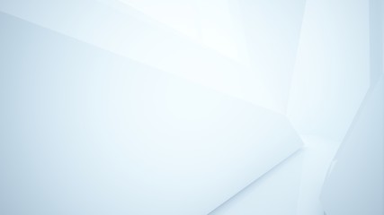 Abstract white parametric interior  with window. 3D illustration and rendering.