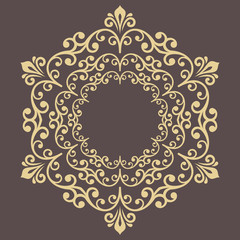 Elegant vintage vector golden ornament in classic style. Abstract traditional pattern with oriental elements. Classic vintage pattern