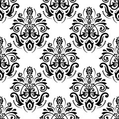 Orient vector classic pattern. Seamless abstract background with black and white vintage elements. Orient background. Ornament for wallpaper and packaging
