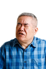 Obraz premium シニア男性 白背景