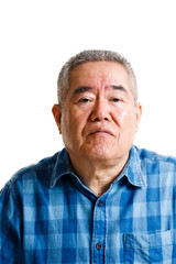 Obraz premium シニア男性 白背景