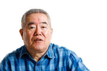 Obraz premium シニア男性 白背景