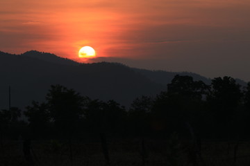 The beautiful sunrise in the morning