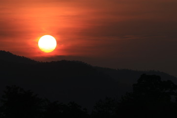 The beautiful sunrise in the morning