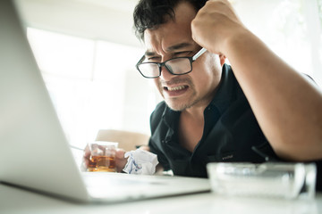 Young business people are suffering from headaches