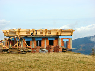 Cabin under construction