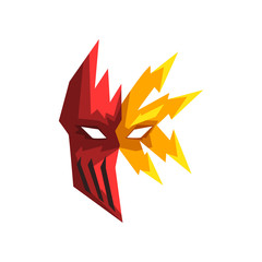 Red and yellow superhero mask vector Illustration on a white background