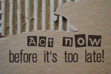 Act now before it's to late! - obrazy, fototapety, plakaty
