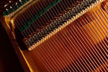 Piano strings sound tuning music.