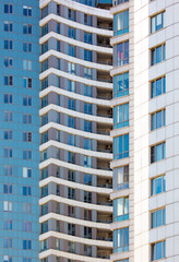 Windows in the building as a background